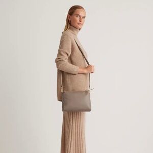 New! Quince Italian Leather Triple Compartment Convertible Crossbody Purse